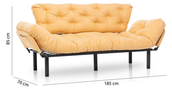 Hanah Home 3-miestna pohovka Nitta 185 cm horčicová