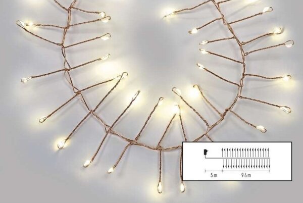 LED vonkajší reťaz 960xLED/8 funkcií 9,6 m IP44 teplá biela