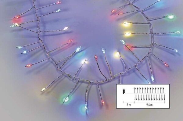 LED vonkajšia reťaz 960xLED/8 funkcií 9,6m IP44 viacfarebná