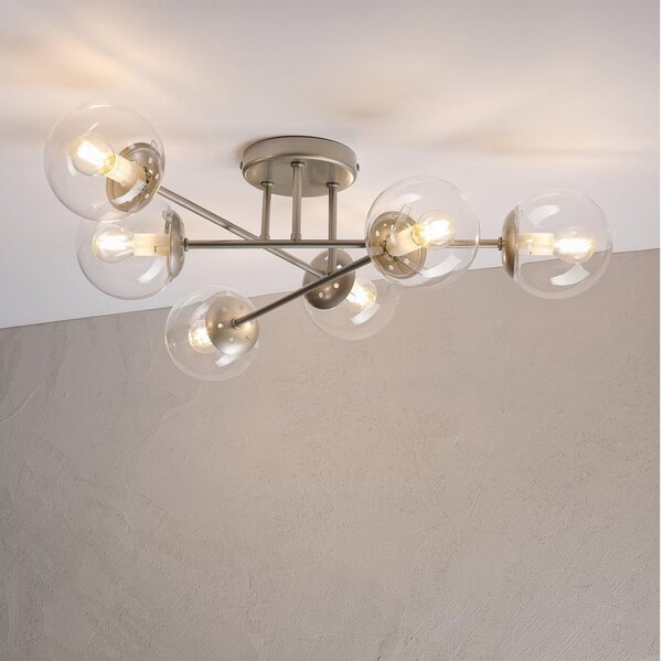 Prisadený luster MALENA 6xE14/5W/230V matný chróm/číre