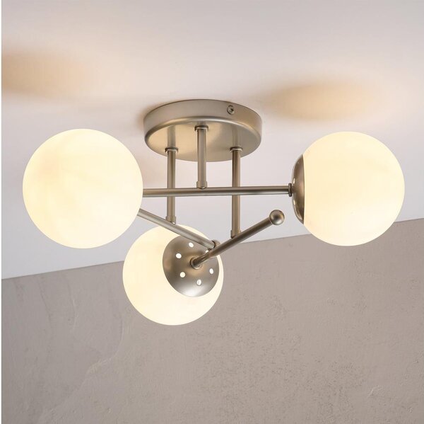 Prisadený luster MALENA 3xE14/5W/230V matný chróm/biela