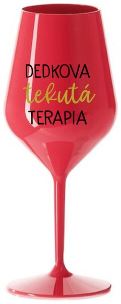 Červený nerozbitný pohár na víno 470 ml - DEDKOVA TEKUTÁ TERAPIA