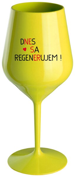 Žltý nerozbitný pohár na víno 470 ml - DNES SA REGENERUJEM!