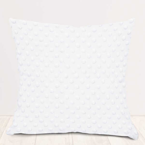 Biante Detská obliečka na vankúš Minky 3D bodky MKP-033 Snehovo biela 30 x 50 cm