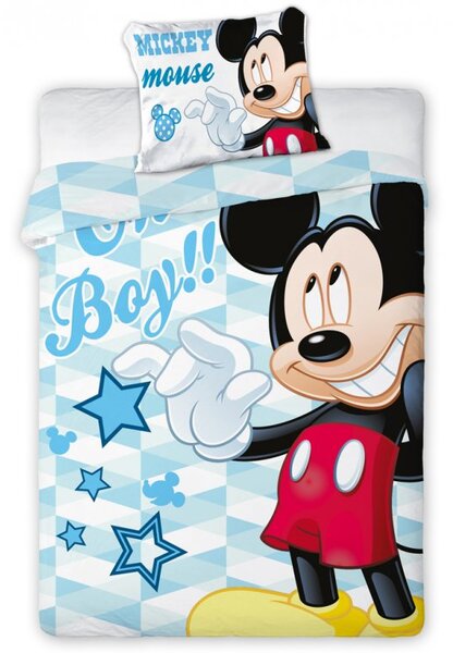 TipTrade Posteľná bielizeň do postieľky 100x135 + 40x60 cm - Mickey Mouse oh boy