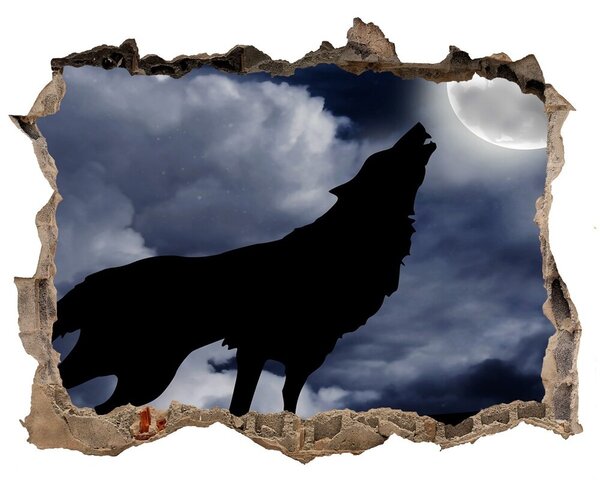 Díra 3D fototapeta na stěnu Howlin 'wolf plne