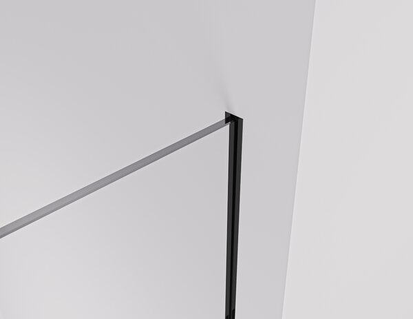CERANO - Sprchová zástena Walk-in Crystal Ľ/P - 8 mm - bezvzperový systém - čierna matná, industriálne sklo - 90x200 cm