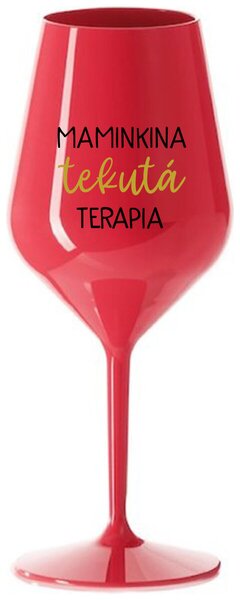 Červený nerozbitný pohár na víno 470 ml - MAMINKINA TEKUTÁ TERAPIA