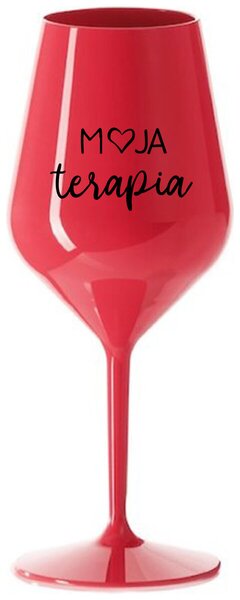 Červený nerozbitný pohár na víno 470 ml - MOJA TERAPIA