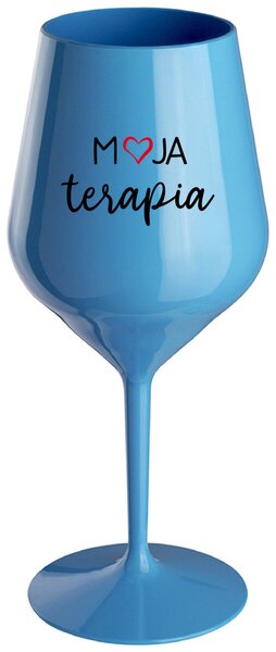 Modrý nerozbitný pohár na víno 470 ml - MOJA TERAPIA