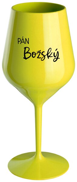 Žltý nerozbitný pohár na víno 470 ml - PÁN BOŽSKÝ