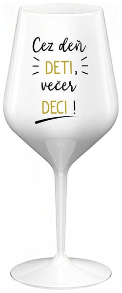 Biely nerozbitný pohár na víno 470 ml - CEZ DEŇ DETI, VEČER DECI!