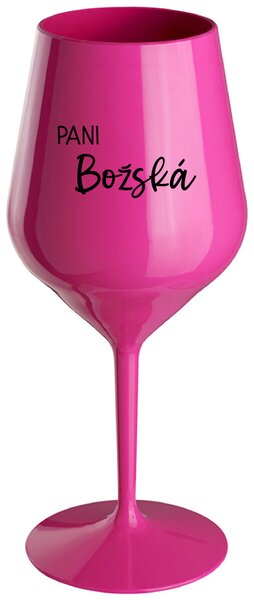 Růžový nerozbitný pohár na víno 470 ml - PANI BOŽSKÁ