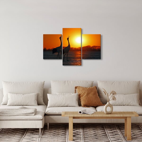 Obraz vtákov pri západe slnka (90x60 cm)
