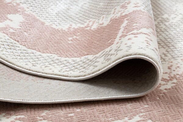 Dywany Łuszczów , Kusový koberec Core A004 Frame beige/pink, 180x270, ružová, chodba / predsieň
