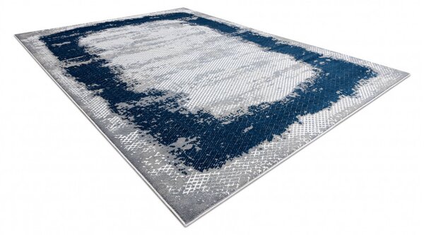 Dywany Łuszczów , Kusový koberec Core A004 Frame blue/grey, 80x150, modrá, chodba / predsieň