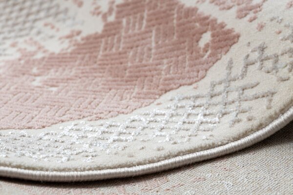 Dywany Łuszczów , Kusový koberec Core A004 Frame beige/pink, 180x270, ružová, chodba / predsieň