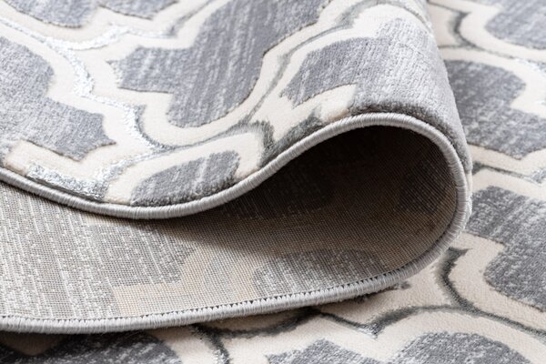 Dywany Łuszczów , Kusový koberec Core W6764 Trellis grey/cream, 80x150, šedá, chodba / predsieň