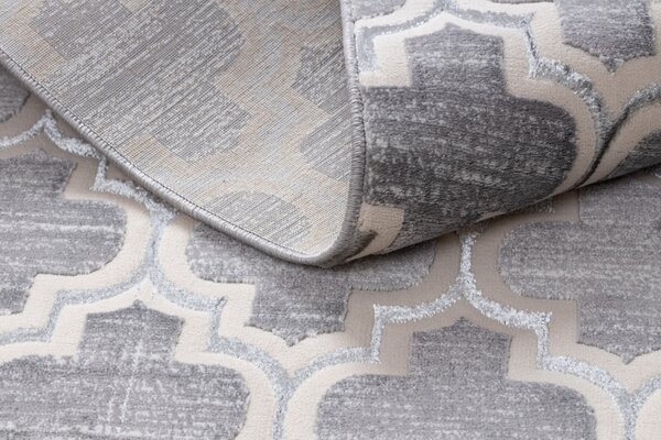 Dywany Łuszczów , Kusový koberec Core W6764 Trellis grey/cream, 80x150, šedá, chodba / predsieň