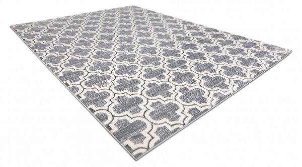 Dywany Łuszczów , Kusový koberec Core W6764 Trellis grey/cream, 80x150, šedá, chodba / predsieň