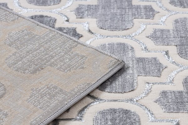 Dywany Łuszczów , Kusový koberec Core W6764 Trellis grey/cream, 80x150, šedá, chodba / predsieň