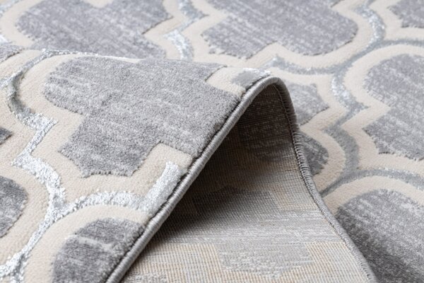 Dywany Łuszczów , Kusový koberec Core W6764 Trellis grey/cream, 80x150, šedá, chodba / predsieň