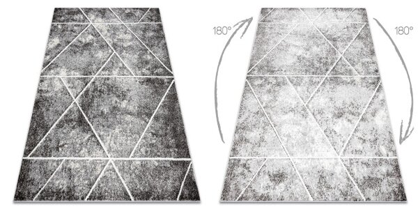 Koberec MATEO 8031/644 geometrický, trojuholníky - štrukturálny sivý