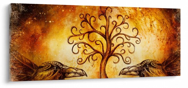 Prírodný abstraktný obraz stromu (120x50 cm)