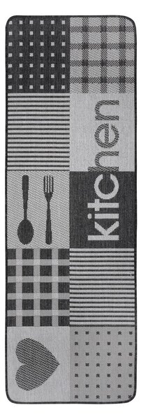 Sivý kuchynský behúň Hanse Home Weave Patchwork Kitchen, 70 x 180 cm