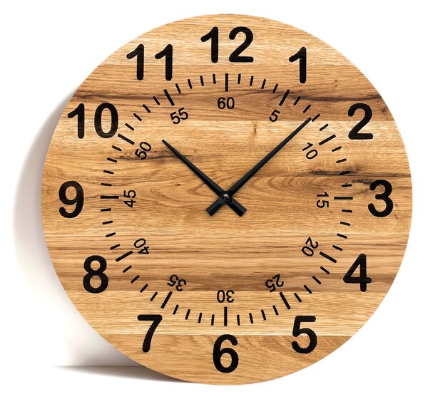 Karlsdesign.sk - Nástenné dubové hodiny - RENO - 30cm , Biela , Bez gravírovania
