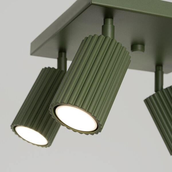 Sollux SL.1621 - Bodové svietidlo KARBON 4xGU10/10W/230V zelená