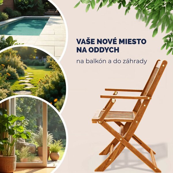 Sedacia súprava SYDNEY, 3-dielna, prírodné drevo