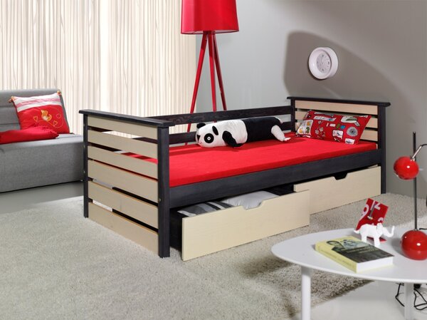 KALA masívne drevo detská posteľ s úložným priestorom na posteľnú bielizeň200x90cm