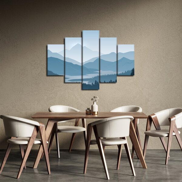 Obraz - Hory pohľadom grafika (150x105 cm)