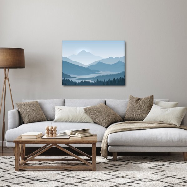 Obraz - Hory pohľadom grafika (70x50 cm)