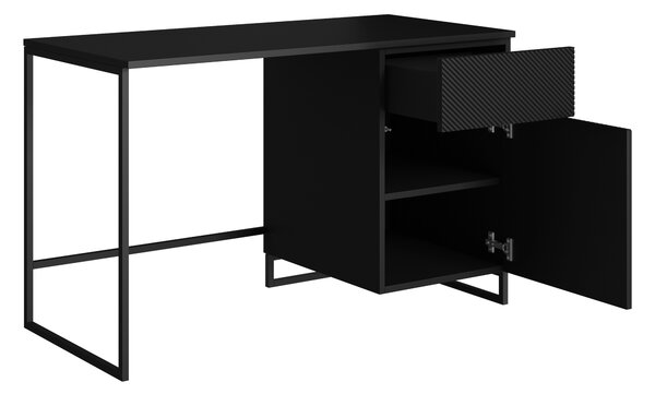 Písací stôl Asha 120 cm - čierny mat / čierne nohy