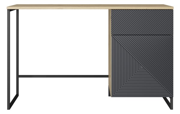 Písací stôl Asha 120 cm - artisan / rivier stone mat / čierne nohy