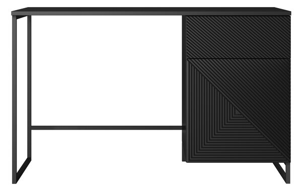 Písací stôl Asha 120 cm - čierny mat / čierne nohy
