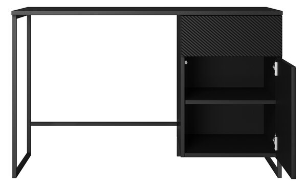 Písací stôl Asha 120 cm - čierny mat / čierne nohy