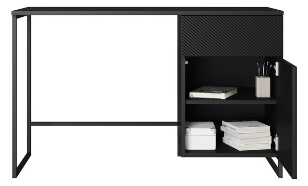 Písací stôl Asha 120 cm - čierny mat / čierne nohy