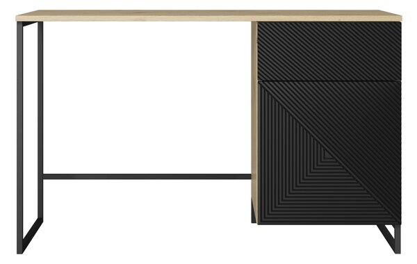Písací stôl Asha 120 cm - artisan / čierny mat / čierne nohy