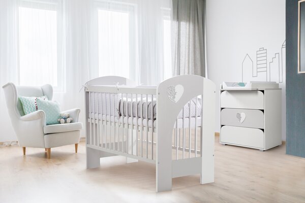 KLUPS NEL HEART modely detského nábytkuÚložný priestorom na posteľnú bielizeň 120x60 sivá
