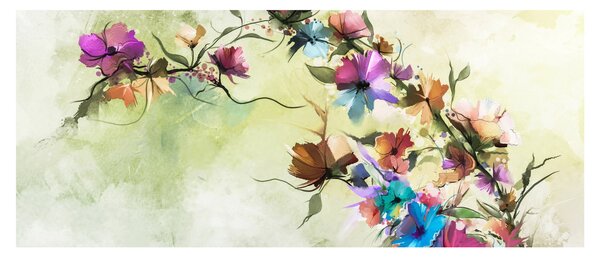 Obraz - Maľba kvetu (120x50 cm)