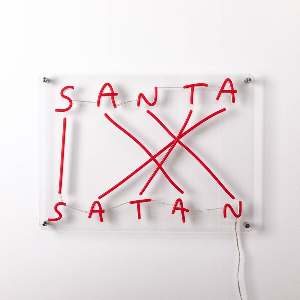 Dekoračné nástenné LED svetlo Santa-Satan, červená