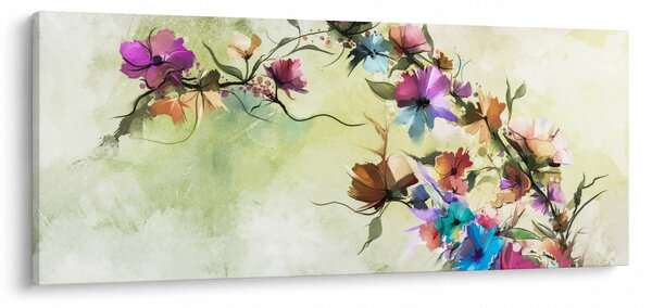 Obraz - Maľba kvetu (120x50 cm)