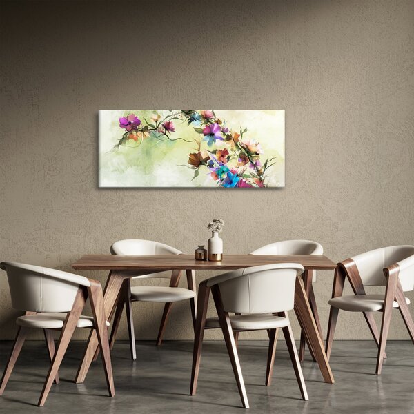 Obraz - Maľba kvetu (120x50 cm)
