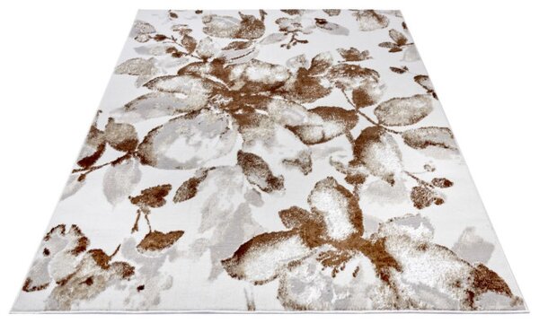 Koberec Hanse Home Shine Floral biely / hnedý