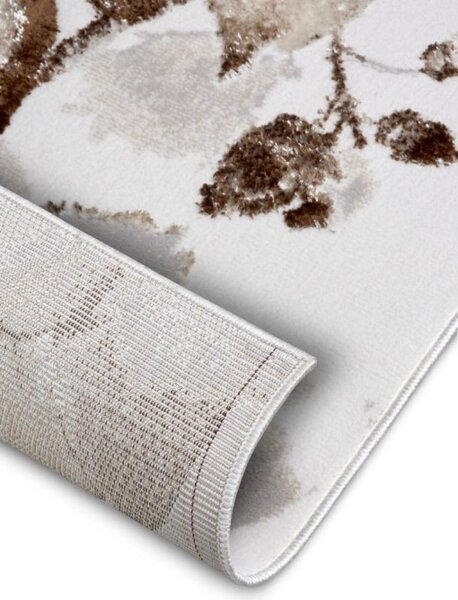 Koberec Hanse Home Shine Floral biely / hnedý