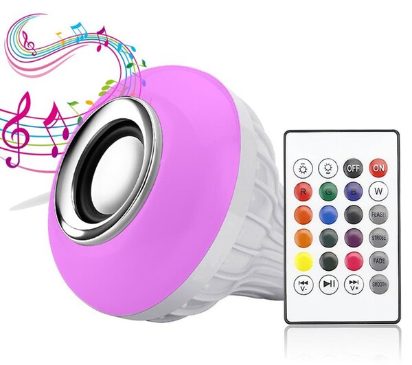 Žiarovka E27 LED RGB s reproduktorom