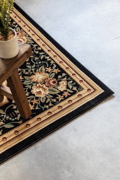 Koberec Hanse Home Herat Adraskan čierny / krémový
